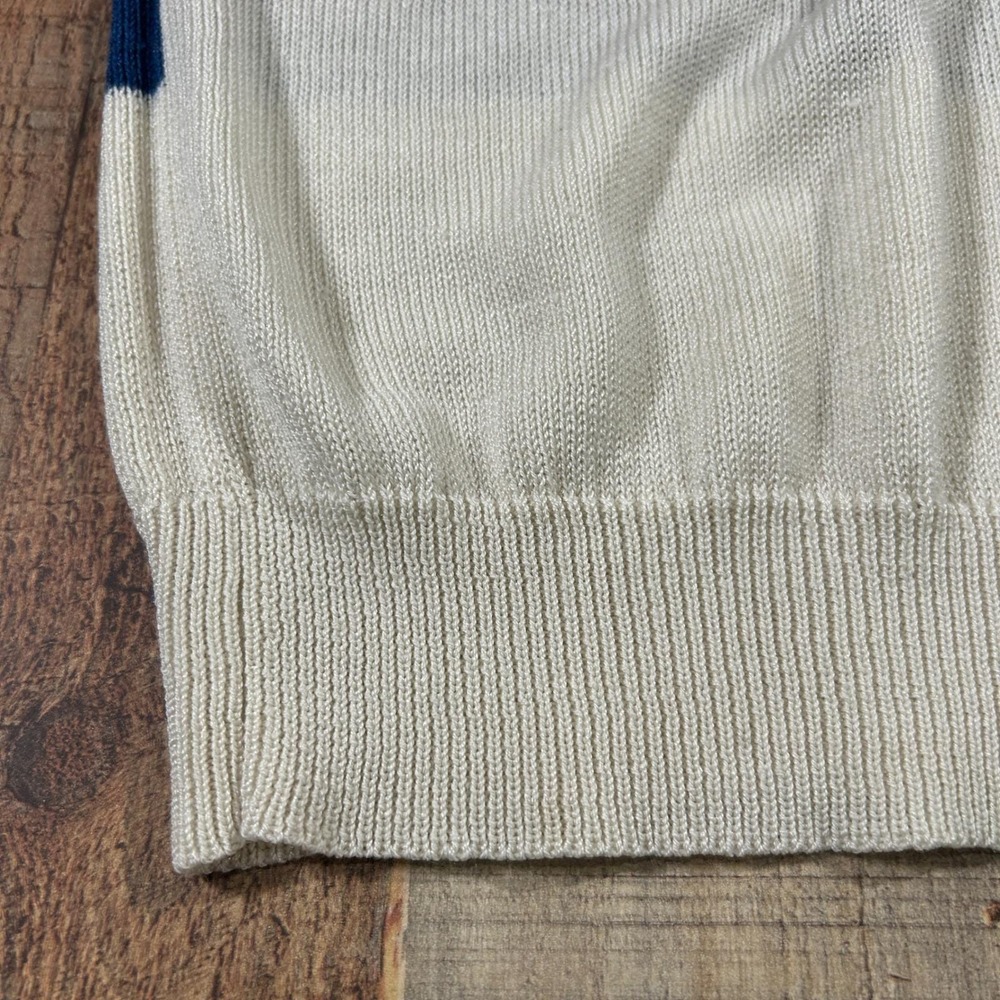 Vintage Via LA Sweater Small Striped Colorblock Boat Neck 80s Made Taiwan - Picture 3 of 6